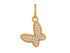 14k Solid Gold & Diamond Butterfly Charm, (14K-DCH-877)